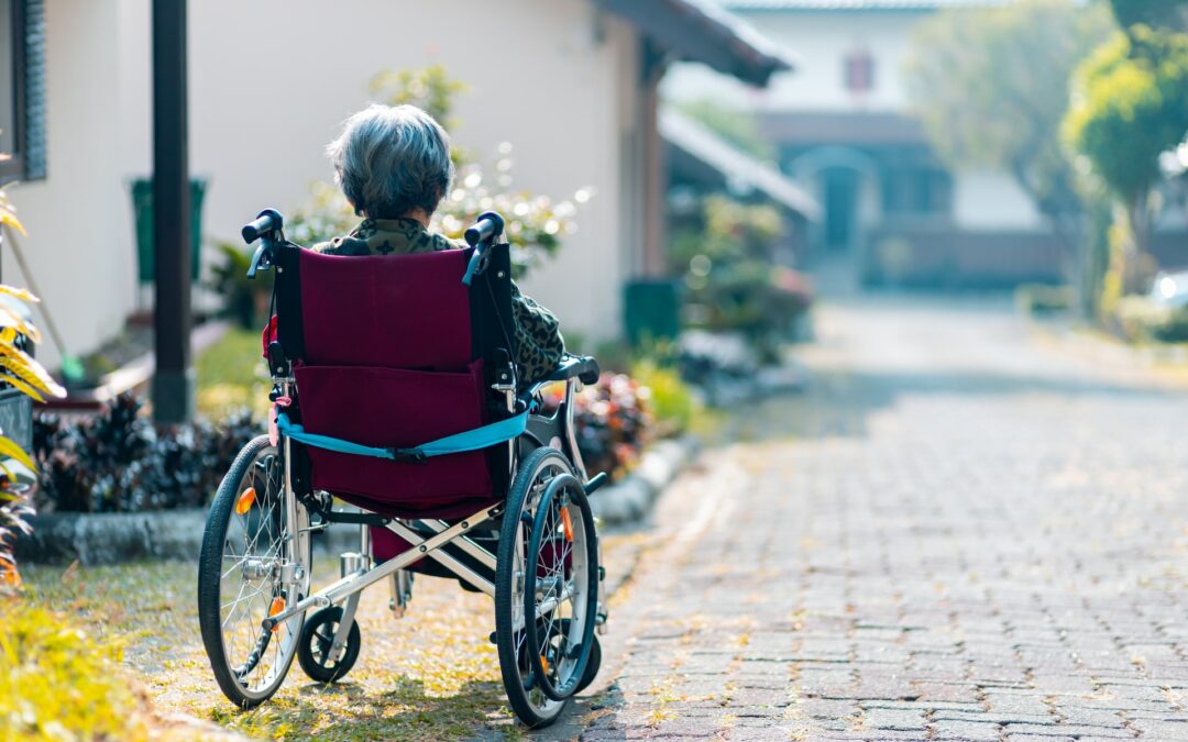 elderly sitting on wheelchair